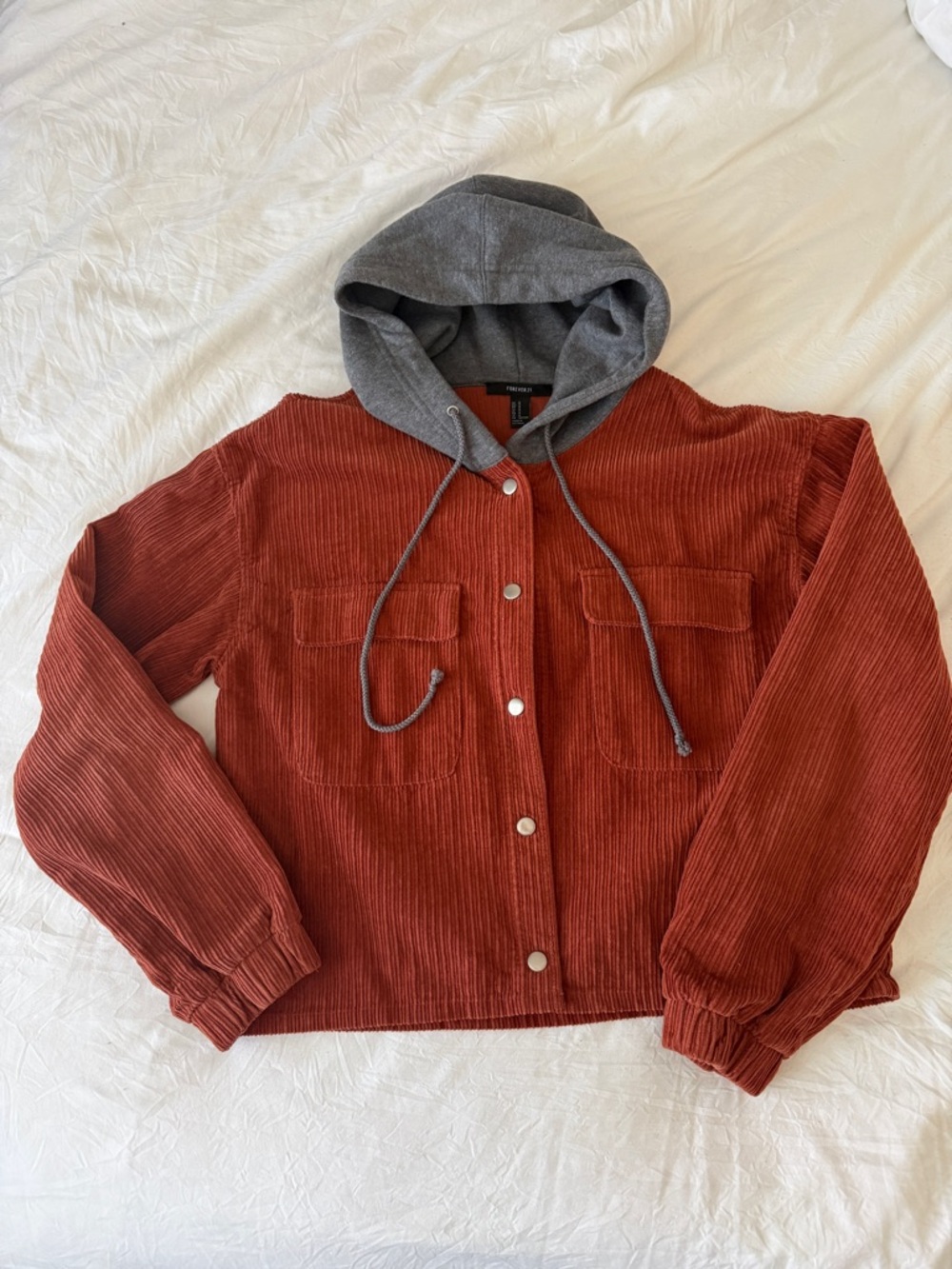 Forever 21 Rust Orange Corduroy Jacket, Size M